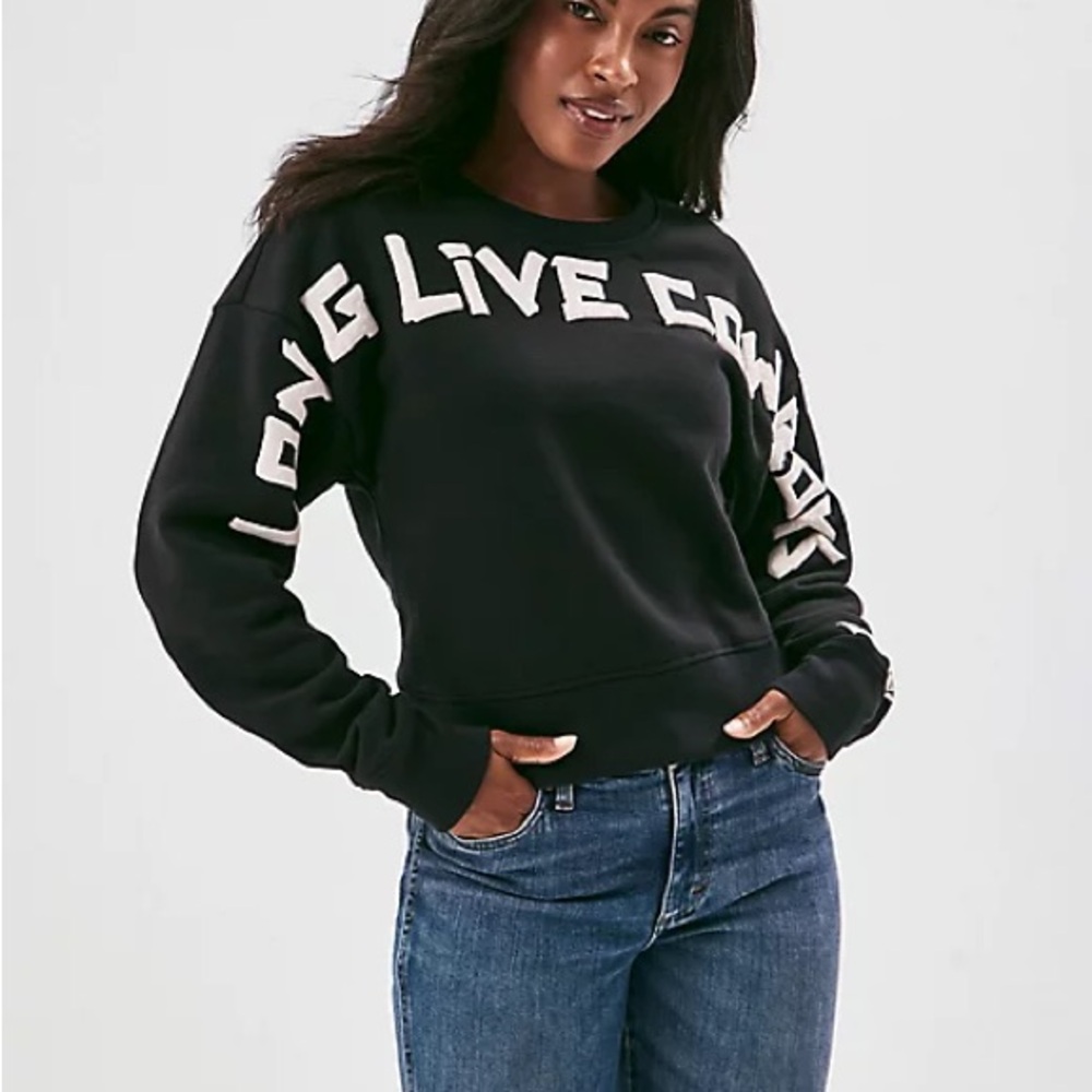 Wrangler long live cowboys cropped sweatshirt